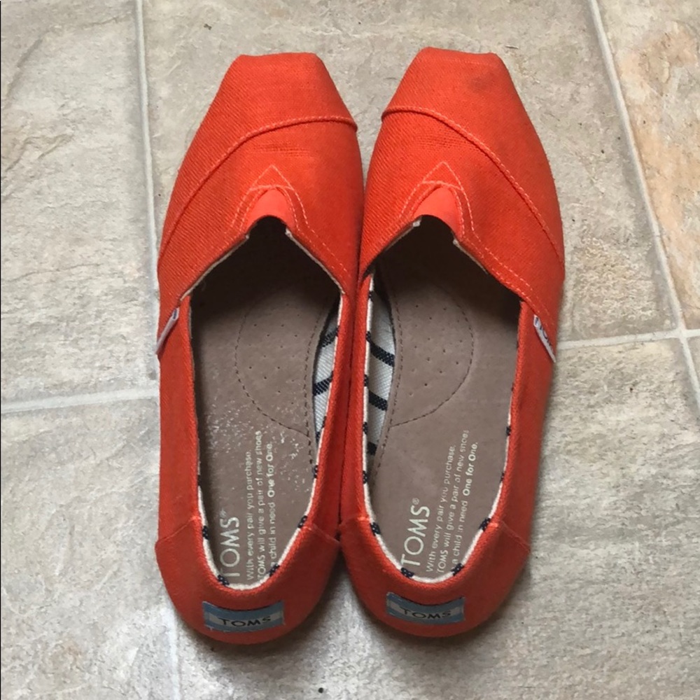 Toms Orange Tangerine Heritage Canvas Flats